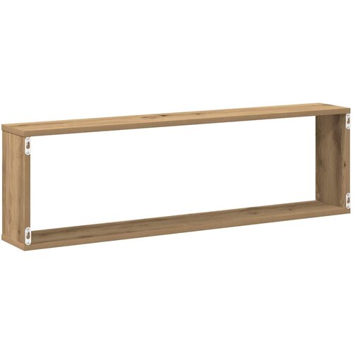  Kockaste zidne police 2 kom boja hrasta 100x15x30 cm drvene Slike