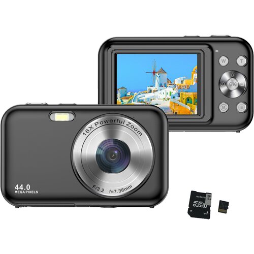 INF digitalni fotoaparat 1080P 44MP 16x zoom 2,4-palčni zaslon, 32GB kartica black, (21266041) Cene