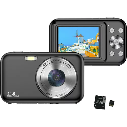 INF Digitalni fotoaparat 1080P 44MP 16x zoom 2,4-palčni zaslon, 32GB kartica Black, (21266041)