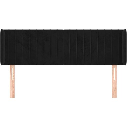  Uzglavlje s u&amp;scaron;ima crni 147x16x78/88 cm bar&amp;scaron;unasti Slike