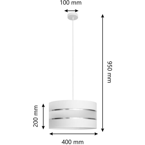  Luster na sajli HELEN 1xE27/15W/230V prečnik 40 cm bela Slike