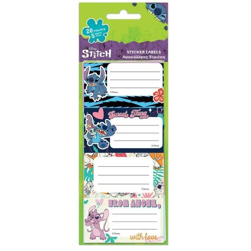 Luna Disney Stitch naljepnice za bilježnice, paket od 20 komada Slike