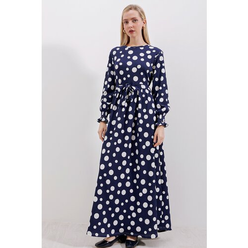 Bigdart 1525 Knitted Hijab Dress - Dark Blue Slike