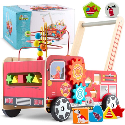 Ricokids Wooden Fire Brigade Walker Pusher RK-873 - Enhance Your Child's Development, (21740773) Cene