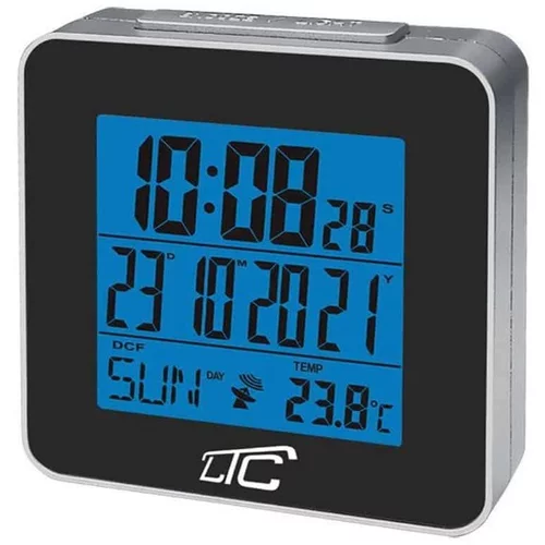 Ltc LCD budilka s termometrom z radijsko vodeno uro črna