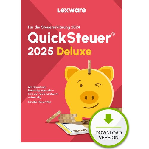 LEXWARE QuickSteuer Deluxe 2025 - 1 Device, bis zu 5 Steuererkl&amp;auml;rungen - ESD-DownloadESD&amp;quot; Slike