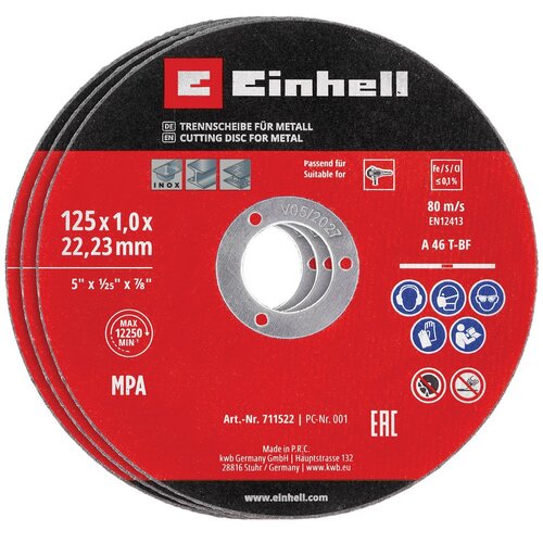 Einhell Rezna ploča za metal set 125 x 1,0 mm, 5/1 Cijene