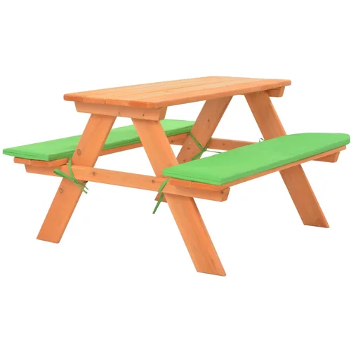  Dječji stol za piknik s klupama od masivne jelovine 89x79x50 cm