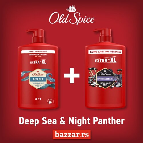Old Spice gel za tusiranje Night Panther 1000ML + gel za tusiranje Deep Sea 1000ML Cene