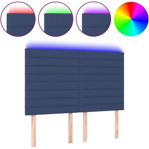  Uzglavlje plavo 144x5x118/128 cm od tkanine Slike