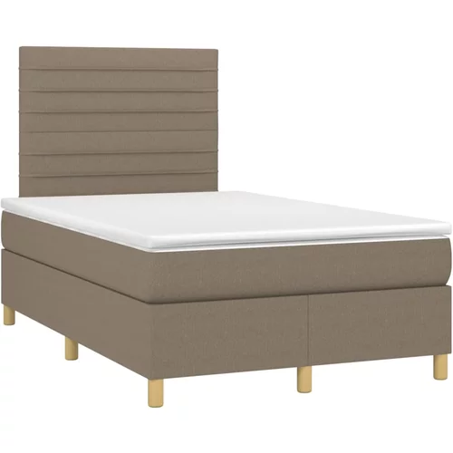 vidaXL Box spring postelja z vzmetnico taupe 120x190 cm blago, (21128240)