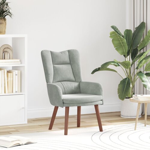 vidaXL Relaxing Chair Svjetlosiva Baršun Cijene