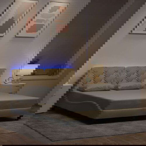  Okvir kreveta s LED-om bez krem madraca 140x190 cm Tkanina Cene