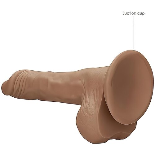 REALROCK Dong 10 - realistični dildo s testisi (25 cm) - temno naraven Slike