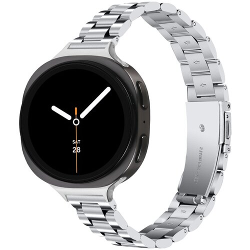 INF združljiv s samsung galaxy watch 8/8 classic tanek jeklen pa&scaron;ček s tremi perlami silver, (5000116431) Cene