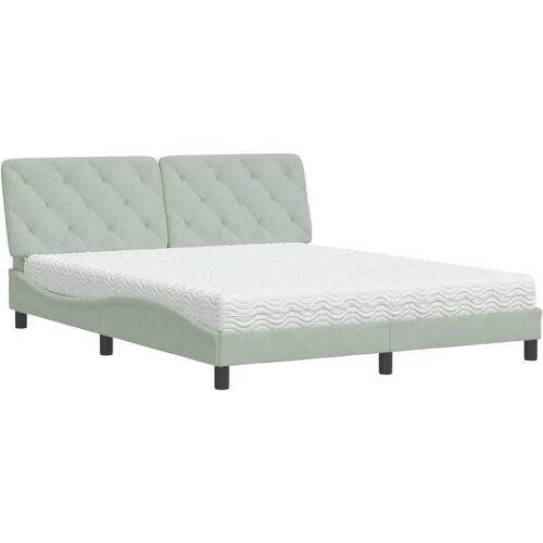  Krevet s madracem svjetlosivi 160x200 cm bar&amp;scaron;unasti Slike