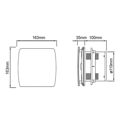  izduvni ventilator 163x163mm 16W LFWW-11R Slike