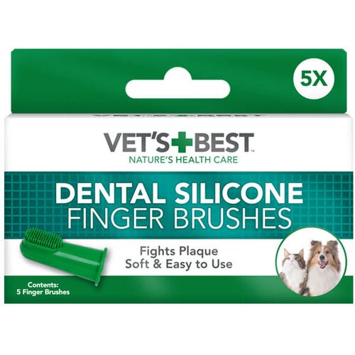 Vets Best silicone finger brushes for dogs - silikonske četkice za zube za pse (5 kom) Cene