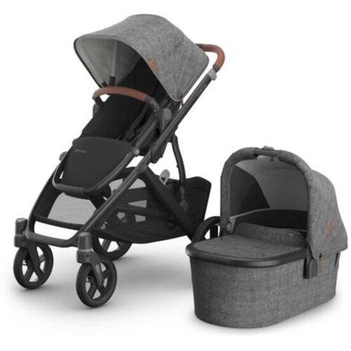Uppababy otro&amp;scaron;ki voziček V3 Vista Greyson 0303-VIS-EU-GRY Harcoal melange, Carbon, Saddle L Slike