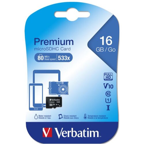 VERBATIN Premium microSDHC Card 16GB Class 10 Slike