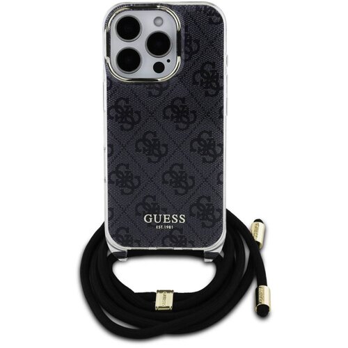 Guess Hrbtni ovitek za iPhone 16 Pro s potiskanim naramnim trakom IML 4G, ?rna, (21749335) Slike