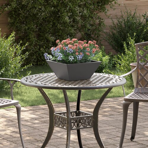 VidaXL Metalna sadilica Crna Metal 35 x 35 x 15 cm Izdržljiva Slike