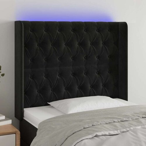  Uzglavlje crno 93x16x118/128 cm baršunasto Cijene