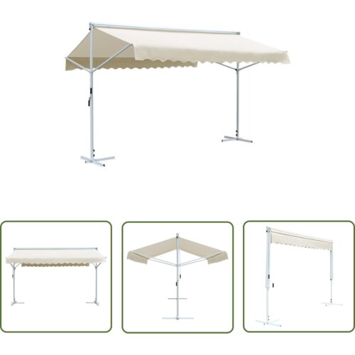  The Living Store Prostostoječ nadstrešek 4x3 m kremne barve - Tenda, (21743334) Cene