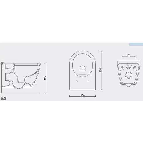 Sanotechnik viseča WC školjka Uno + deska Soft Close (GB100)