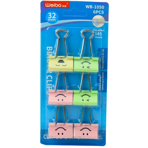  Set &amp;scaron;arenih spajalica s nasmijanim licima, 6 komada, 32 mm Slike
