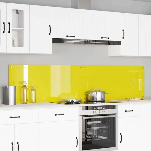 VidaXL Za&amp;scaron;čita za kuhinjo 2 pcs Rumena 110 x 50 cm kaljeno steklo Slike