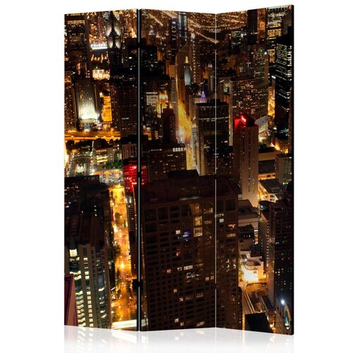  Paravan u 3 dijela - City by night - Chicago USA [Room Dividers] 135x172 Slike