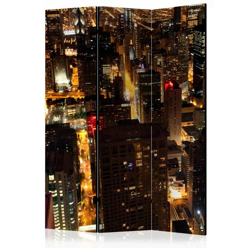  Paravan u 3 dijela - City by night - Chicago USA [Room Dividers] 135x172