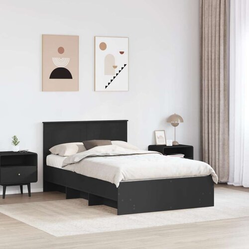  Okvir za krevet Crna 120 x 123 cm Konstruirano drvo - Crna 120 x 200 cm Slike