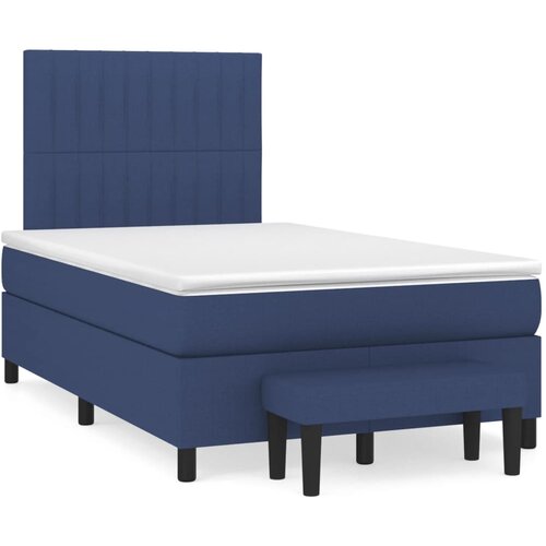 vidaXL Box spring postelja z vzmetnico moder 120x200 cm blago, (20894663) Cene