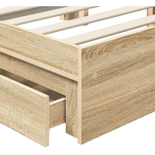  Krevet s od storage Sonoma hrast 140 x 190 cm Konstruirano drvo Slike