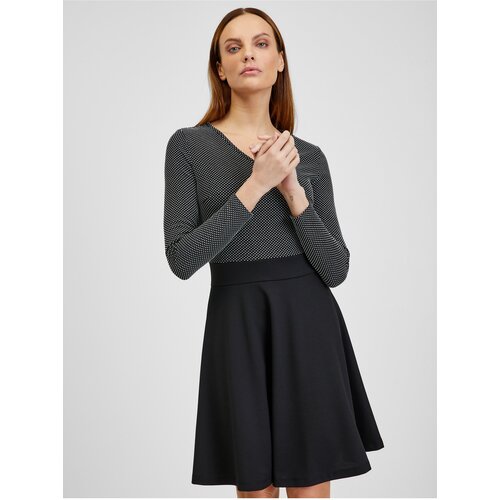 Orsay Black Ladies Patterned Dress - Women Cene