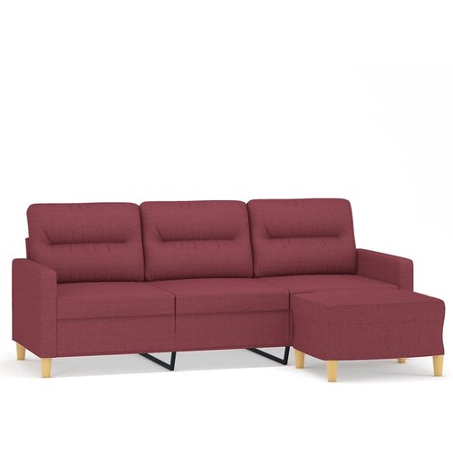 Maison Chic kavč - Sofa - Kanape trosed s stolčkom za noge vinsko rdeč 180 cm blago, (21727825) Cene