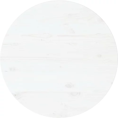 vidaXL Mizna plošča bela Ø80x2,5 cm trdna borovina
