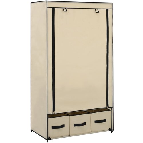 vidaXL Garderobna omara krem 87x49x159 cm iz blaga Cene