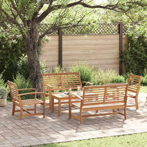  Sjedeća garnitura za vrt 5 pcs Prirodna Čvrsto teak drvo Cene