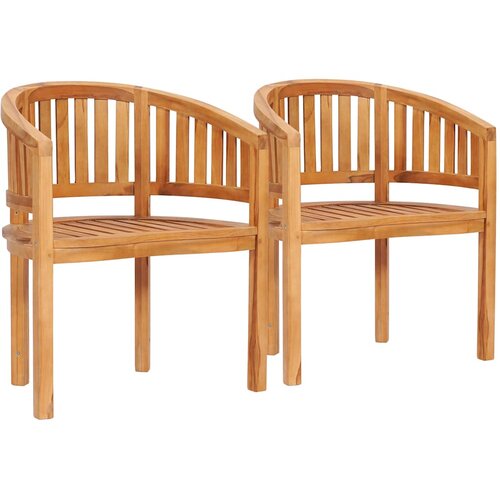  5-dijelna vrtna garnitura u obliku banane od masivne tikovine Smeđa 90 x 50 x 45 cm Slike