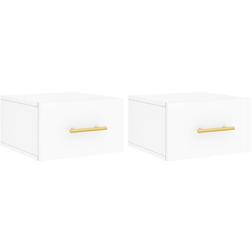 Maison Chic Stenski Dvo delni komplet Nočne omarice - Nočne mize bela 35x35x20 cm, (21689021) Slike