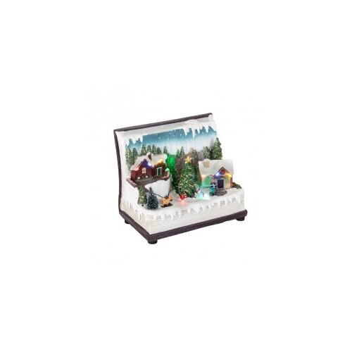 Elementa leddio/z led stona svetleca diorama zimski motiv:snesko i dev. Slike