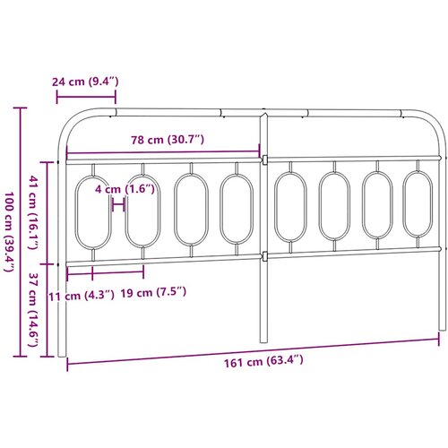  Metalno zamjensko uzglavlje bijelo 160 cm Slike