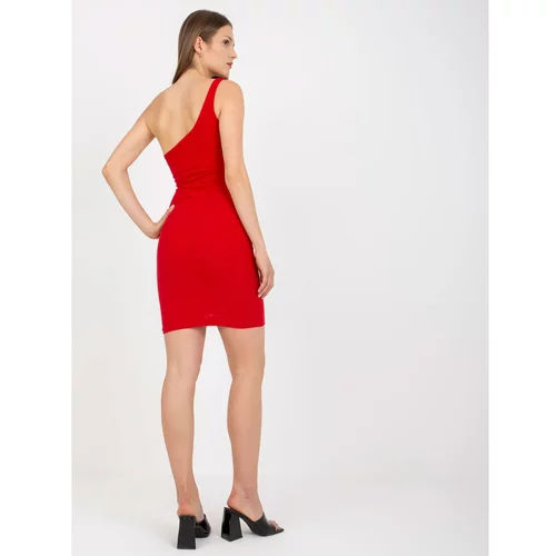 Fashion Hunters Red fitted basic mini dress in stripes RUE PARIS