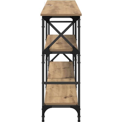 VidaXL Konzolni stol s policom hrast artisan 150 x 29 x 76.5 cm Slike