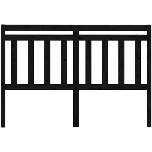  Uzglavlje za krevet crno 126 x 4 x 100 cm od masivne borovine Slike