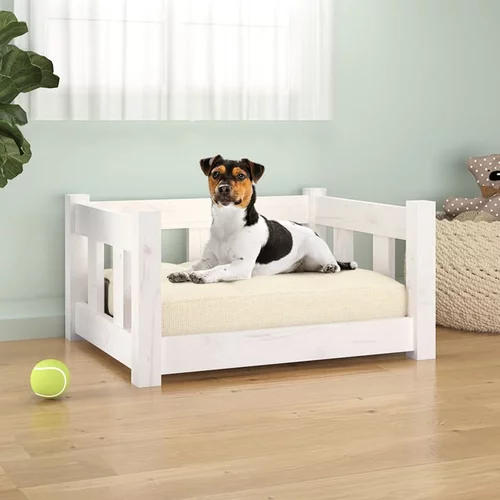 vidaXL krevet za pse bijeli 55,5x45,5x28 cm od masivne borovine