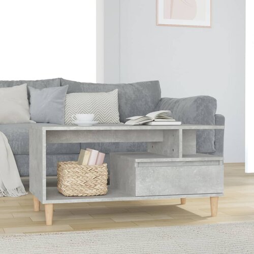 VidaXL Klubska mizica betonsko siva 90x49x45 cm inženirski les Slike